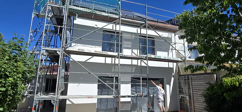 Armierungsgewebe vor dem Oberputz