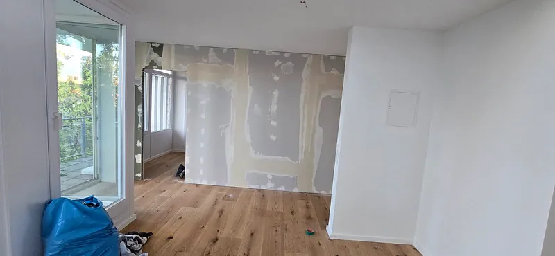 Metallständerwand vor der Beplankung
